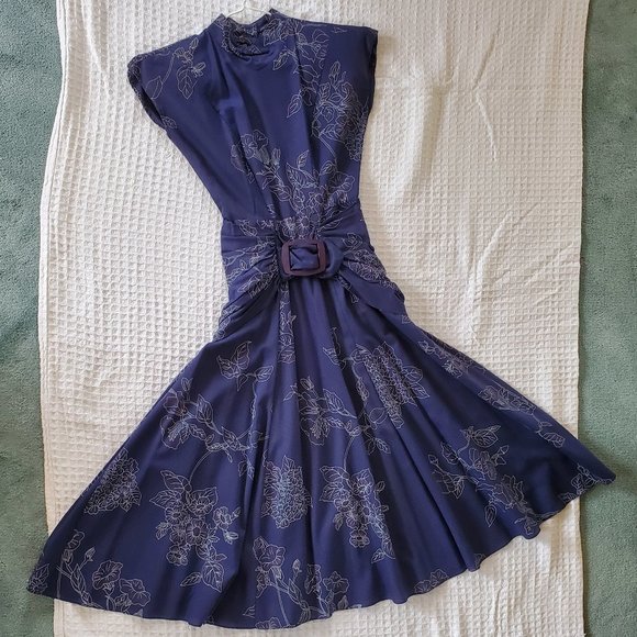 Beautiful Navy Blue Dress by PEA PATCH - Picture 6 of 6